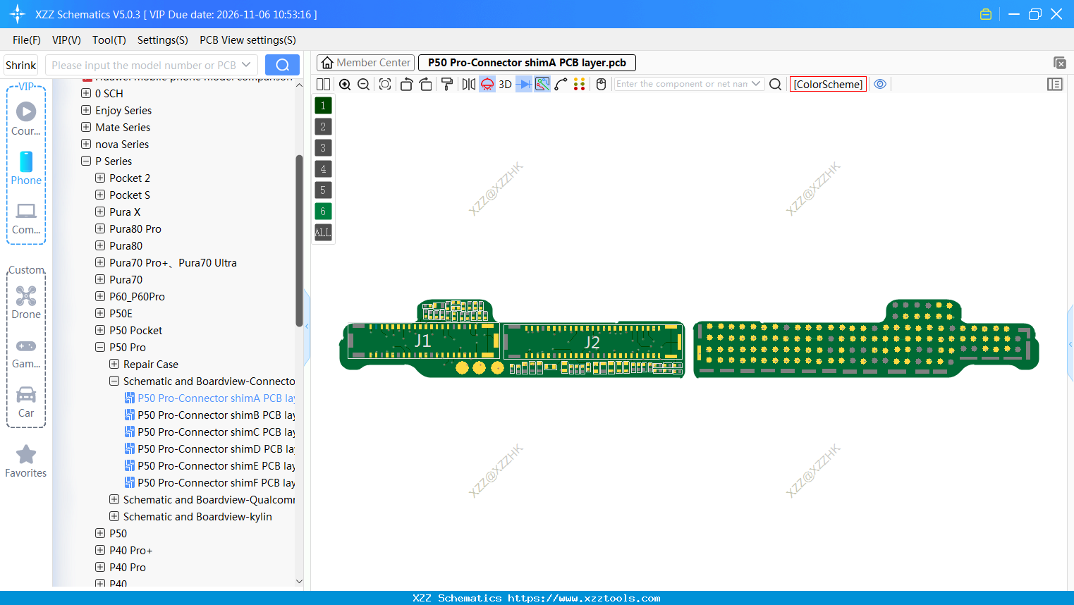 P50 Pro-Connector ShimA PCB Layer